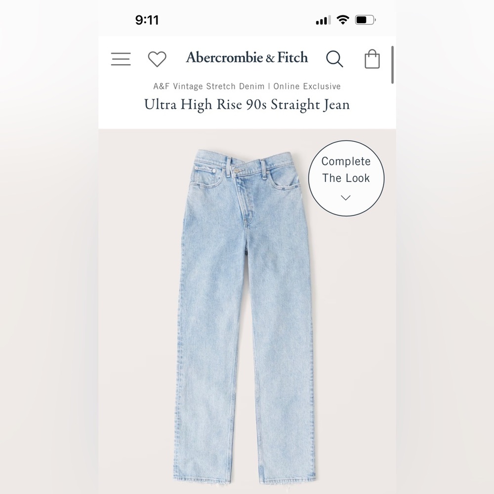 abercrombie and fitch the 90s slim straight ultra high rise, Curve Love